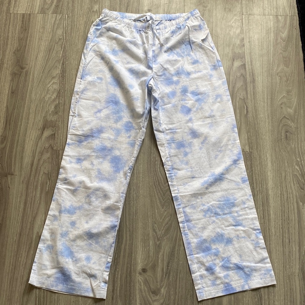 Love by Gap Blue & White Tie-Dye Pajama Pants